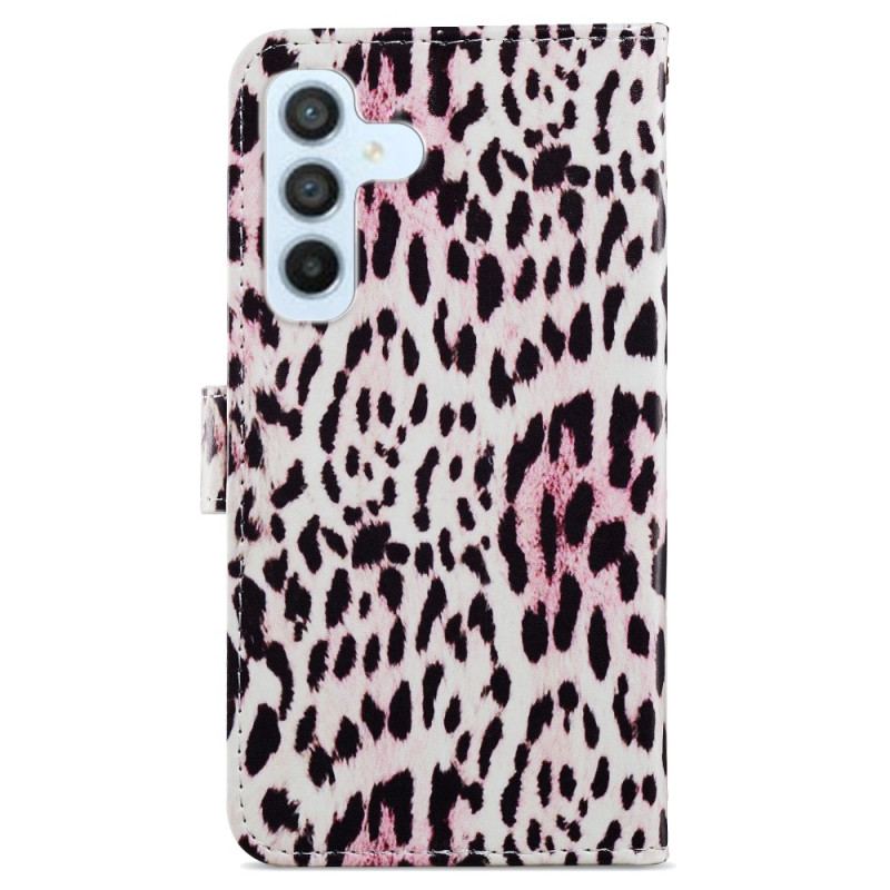 Flip Cover Samsung Galaxy A34 5G Med Snor Strappy Leopard Print