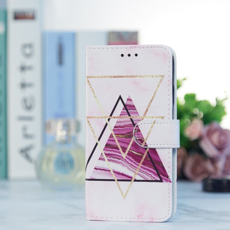 Flip Cover Samsung Galaxy A34 5G Med Snor Strappy Marmor Stil