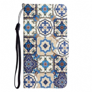 Flip Cover Samsung Galaxy A34 5G Med Snor Strappy Patchwork