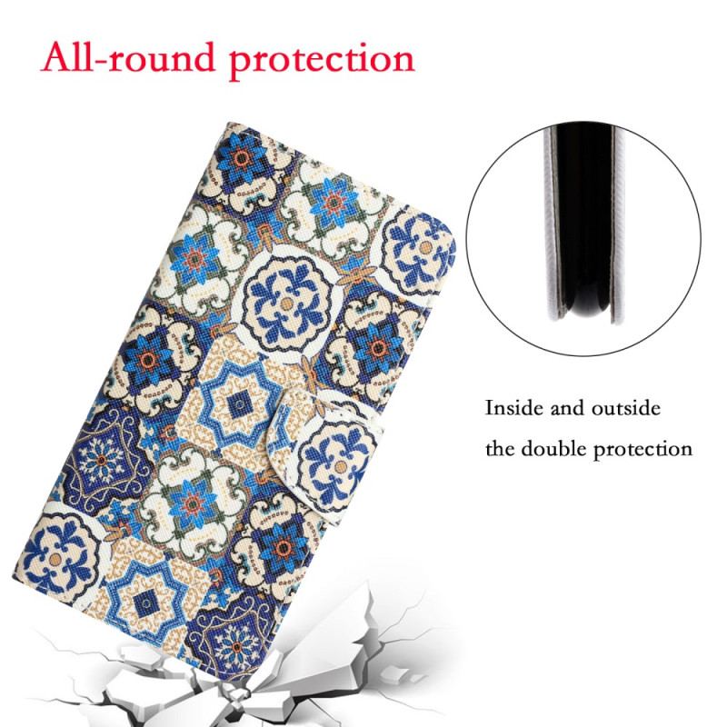 Flip Cover Samsung Galaxy A34 5G Med Snor Strappy Patchwork
