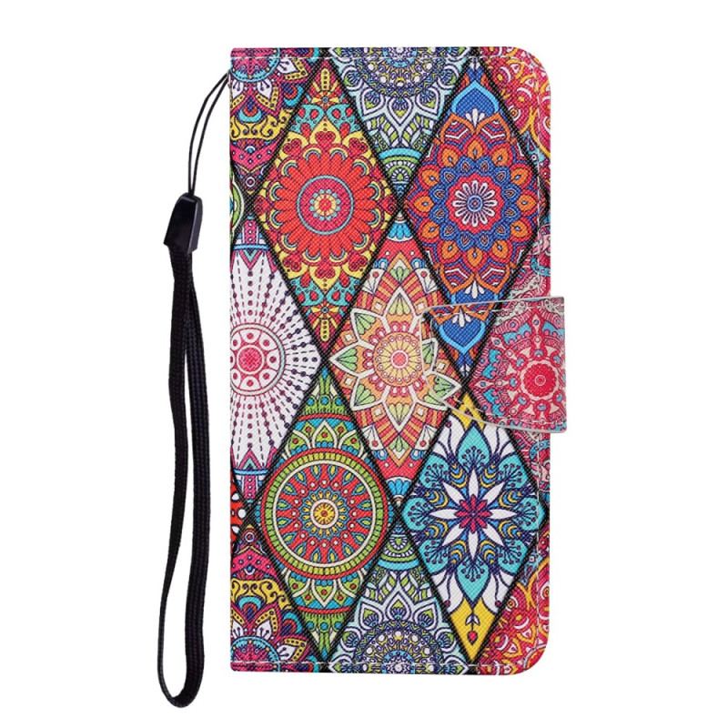 Flip Cover Samsung Galaxy A34 5G Med Snor Strappy Patchwork