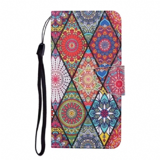 Flip Cover Samsung Galaxy A34 5G Med Snor Strappy Patchwork