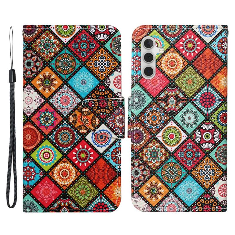 Flip Cover Samsung Galaxy A34 5G Med Snor Strappy Patchwork