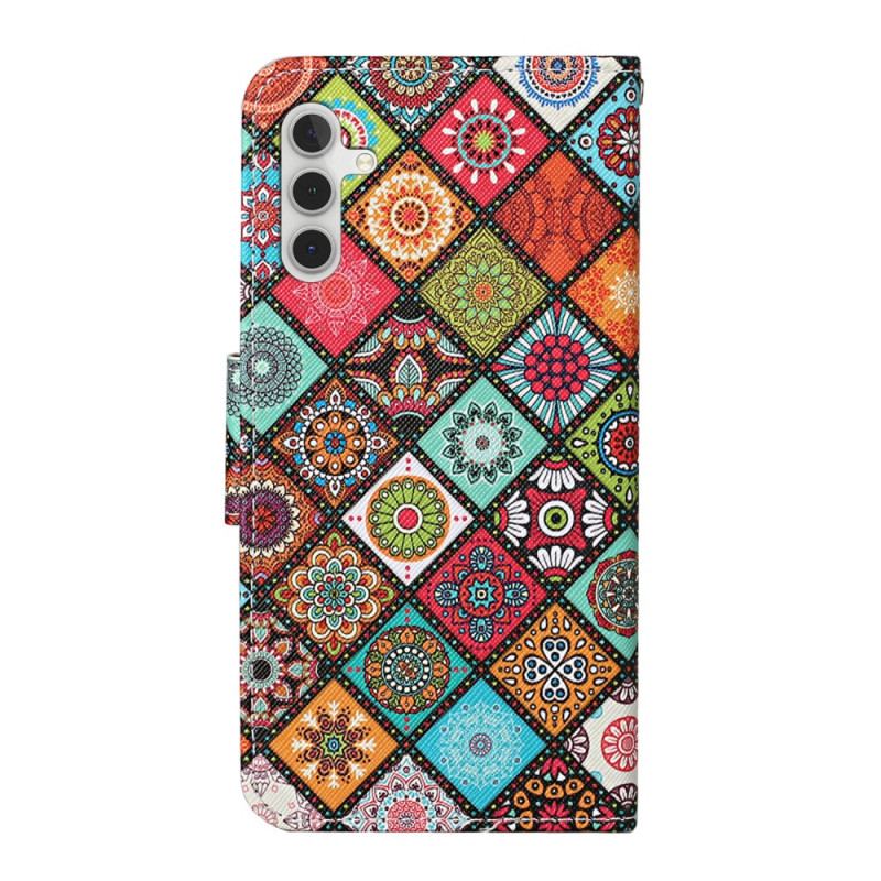 Flip Cover Samsung Galaxy A34 5G Med Snor Strappy Patchwork