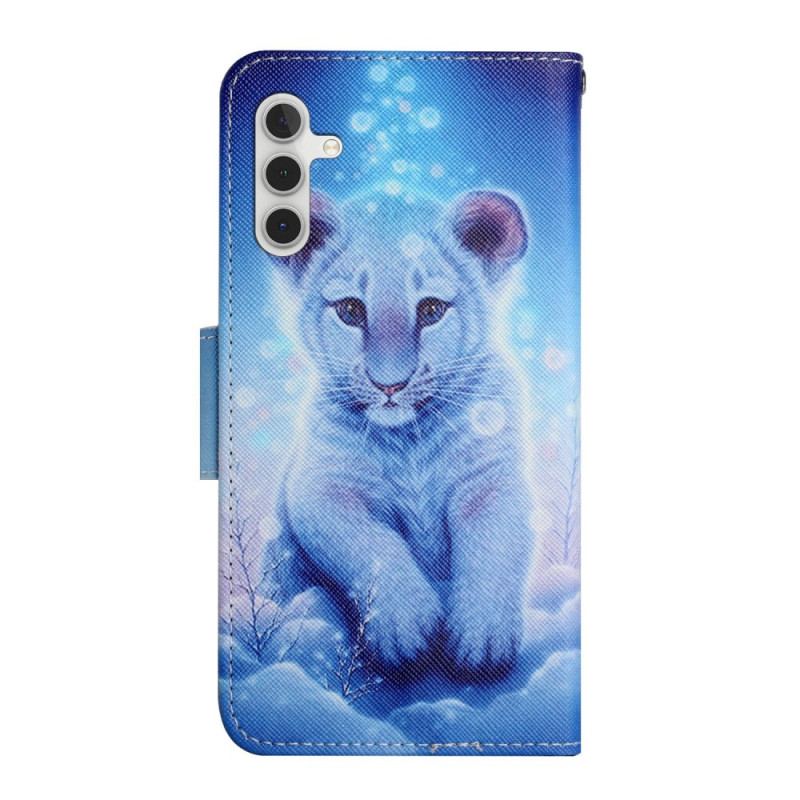 Flip Cover Samsung Galaxy A34 5G Med Snor Strappy White Tiger