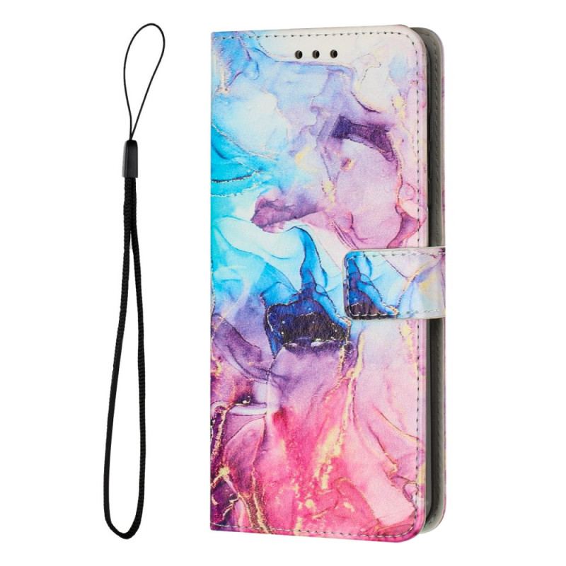 Flip Cover Samsung Galaxy A34 5G Med Snor Strip Marmor