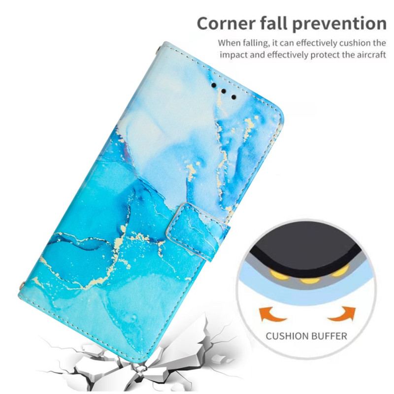 Flip Cover Samsung Galaxy A34 5G Med Snor Strip Marmor