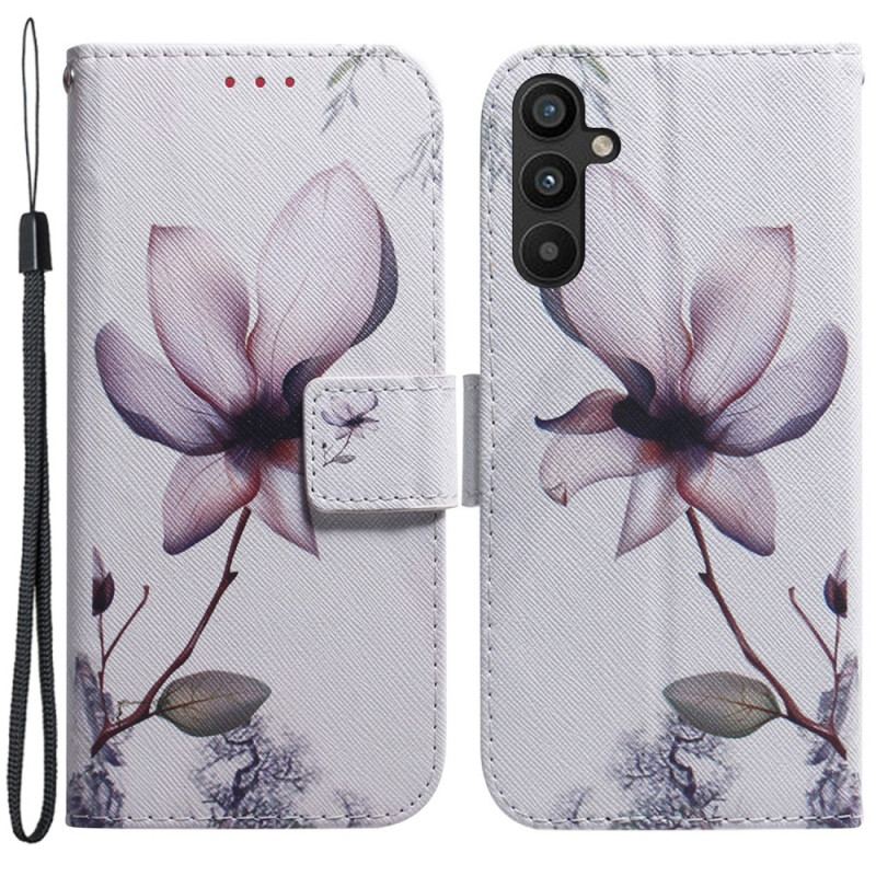 Flip Cover Samsung Galaxy A34 5G Med Snor Vintage Strappy Blomst