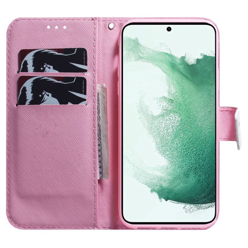 Flip Cover Samsung Galaxy A34 5G Med Snor Vintage Strappy Blomst