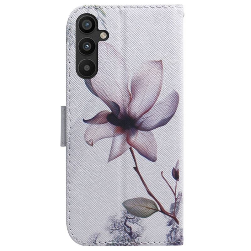 Flip Cover Samsung Galaxy A34 5G Med Snor Vintage Strappy Blomst