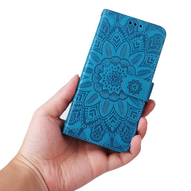 Læder Cover Samsung Galaxy A34 5G Mandala Sun Med Snor