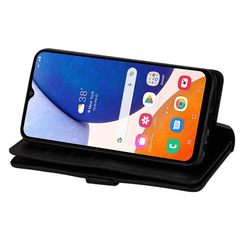 Læder Cover Samsung Galaxy A34 5G Med Snor Nøglebånd Møntpung