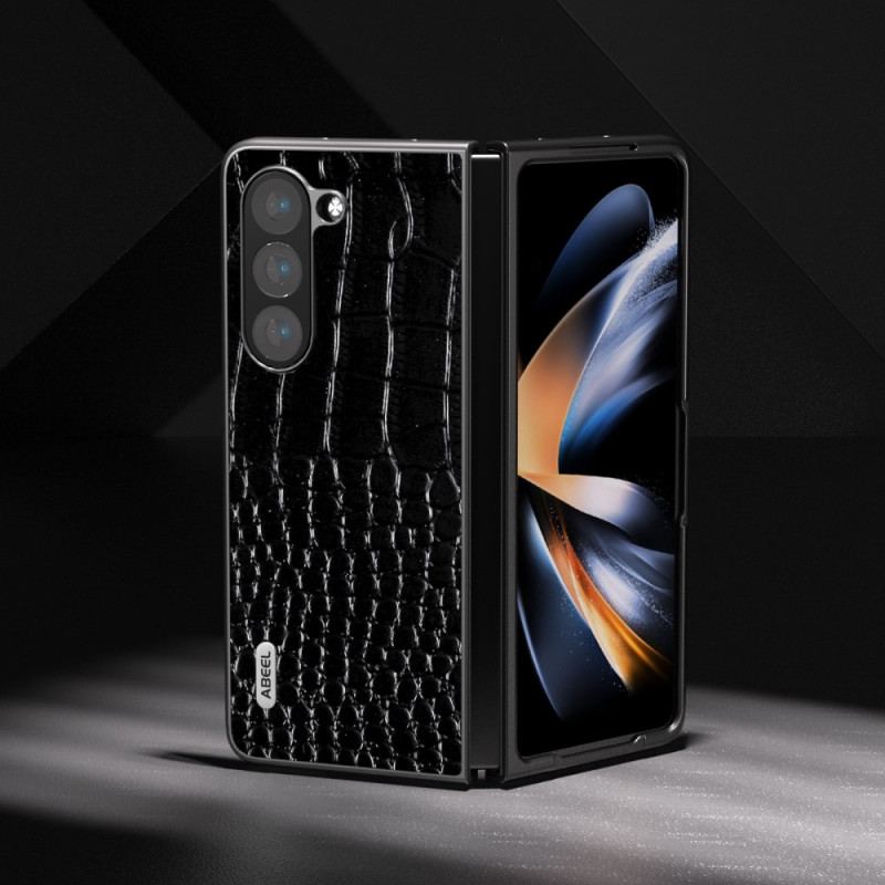 Cover Samsung Galaxy Z Fold 5 Ægte Krokodilleeffekt Læder Abeel