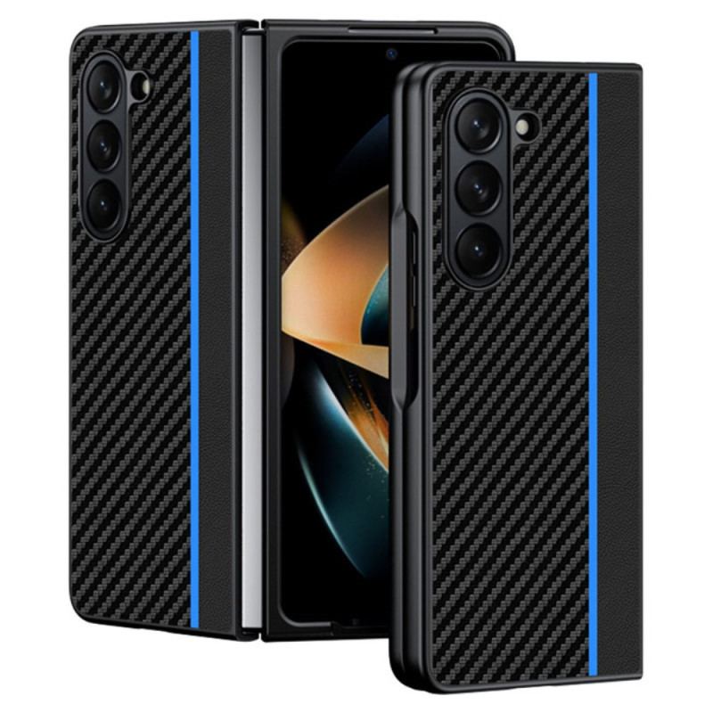 Cover Samsung Galaxy Z Fold 5 Carbon Fiber Og Microfiber Line