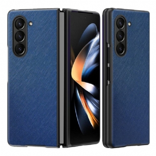 Cover Samsung Galaxy Z Fold 5 Læderstil Med Vævet Effekt