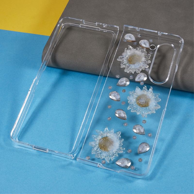 Cover Samsung Galaxy Z Fold 5 Telefon Etui Daisy Charms