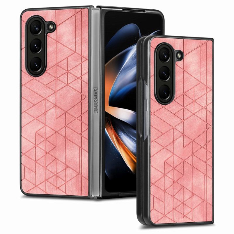 Cover Til Samsung Galaxy Z Fold 5 Geometriske Mønstre I Kunstlæder