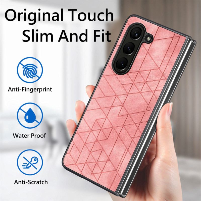 Cover Til Samsung Galaxy Z Fold 5 Geometriske Mønstre I Kunstlæder