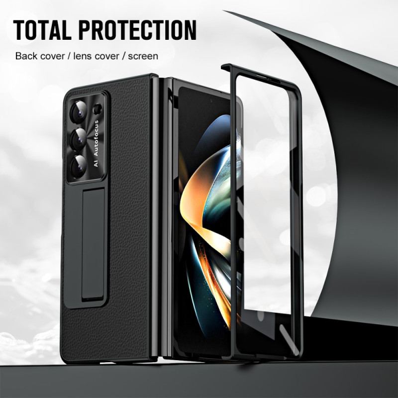 Cover Til Samsung Galaxy Z Fold 5 Litchi Læderstøtte