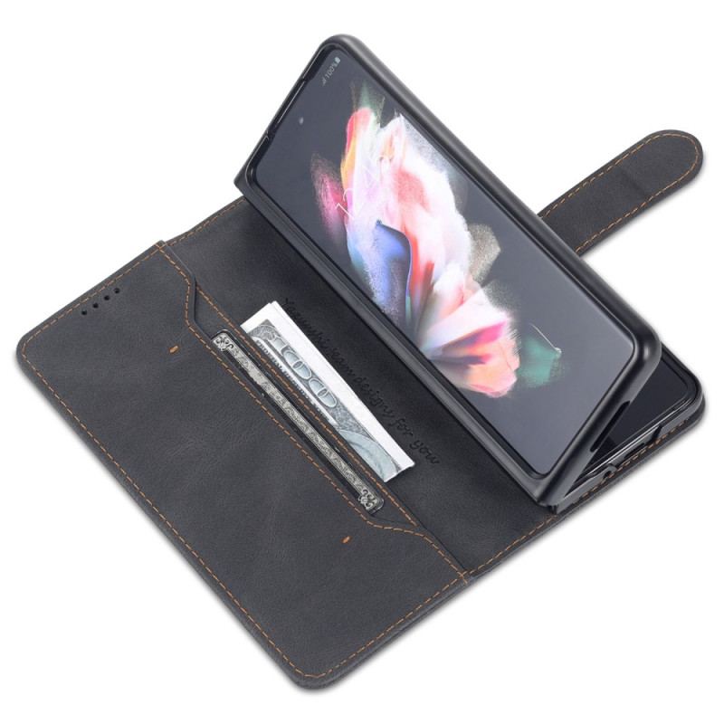 Flip Cover Til Samsung Galaxy Z Fold 5 Azns Lædereffekt