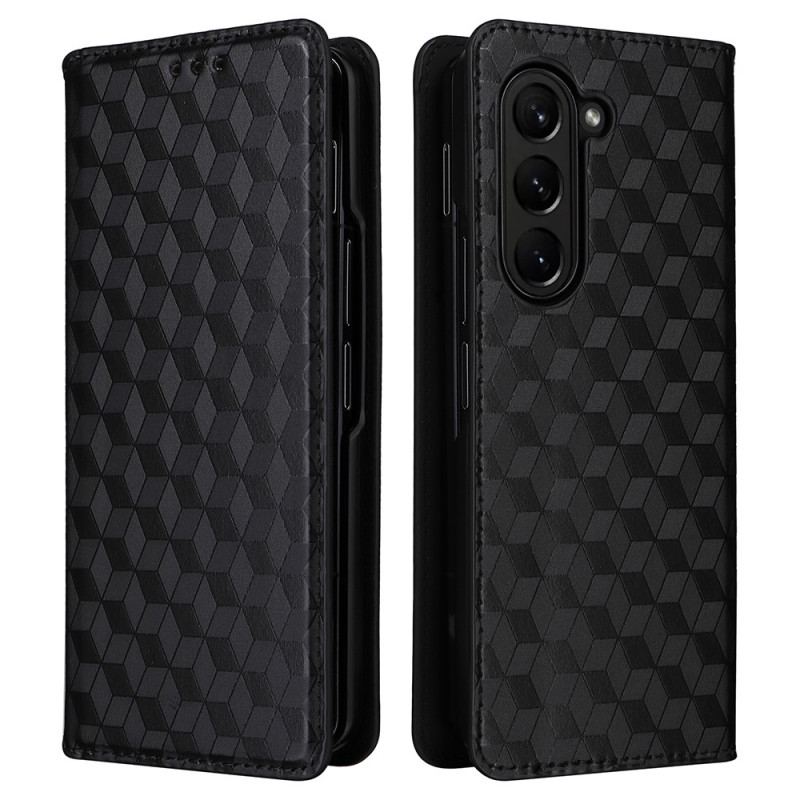 Læder Cover Samsung Galaxy Z Fold 5 Telefon Etui 3d-mønster