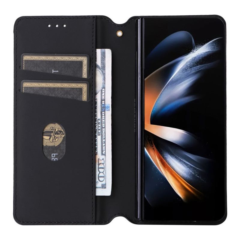 Læder Cover Samsung Galaxy Z Fold 5 Telefon Etui 3d-mønster