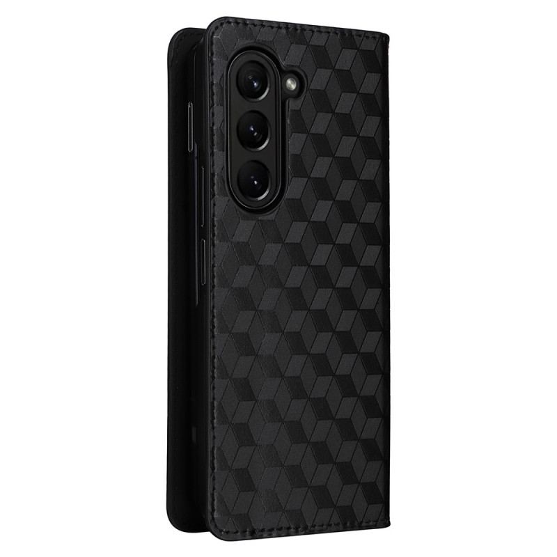 Læder Cover Samsung Galaxy Z Fold 5 Telefon Etui 3d-mønster