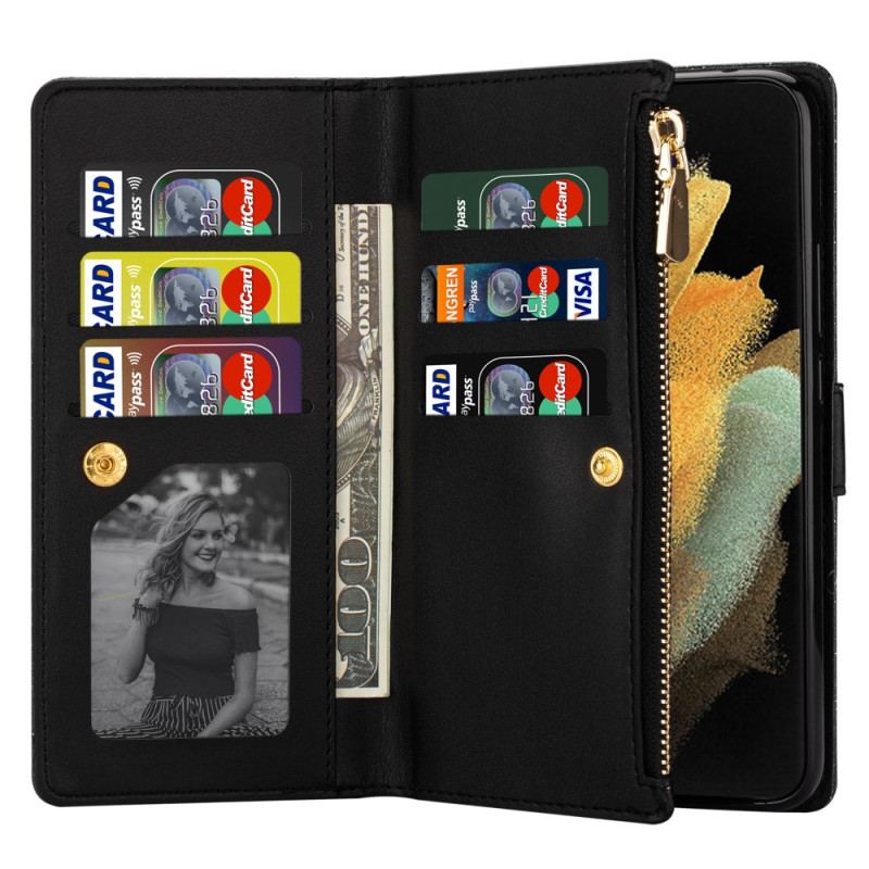 Læder Cover Samsung Galaxy Z Fold 5 Telefon Etui Pailletter Pung