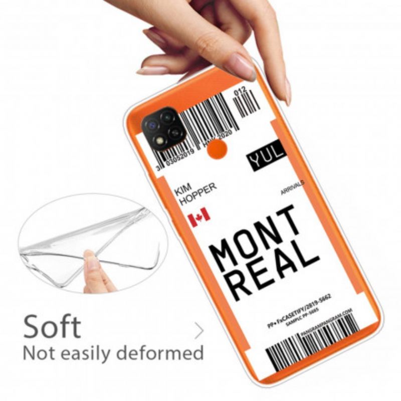 Cover Xiaomi Redmi 9C Boardingkort Til Montreal