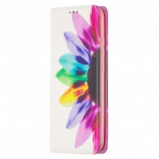 Cover Xiaomi Redmi 9C Flip Cover Akvarel Blomst