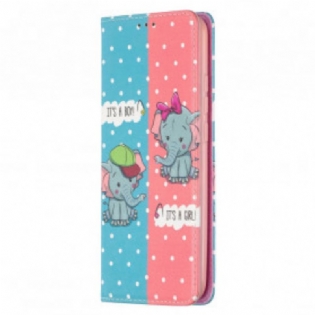 Cover Xiaomi Redmi 9C Flip Cover Baby Elefanter