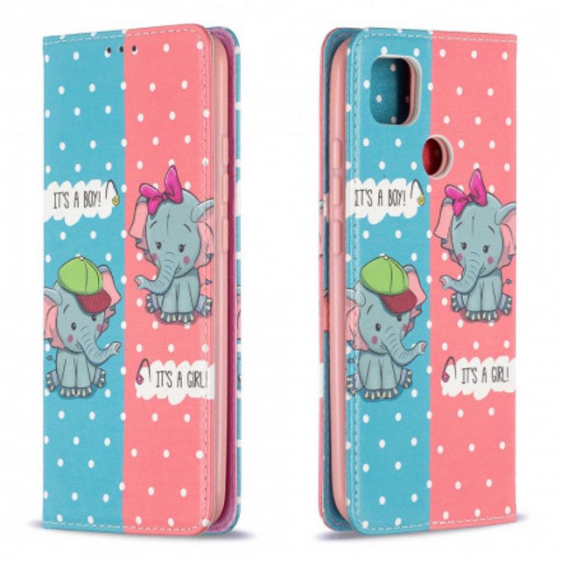 Cover Xiaomi Redmi 9C Flip Cover Baby Elefanter