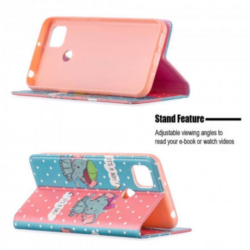 Cover Xiaomi Redmi 9C Flip Cover Baby Elefanter