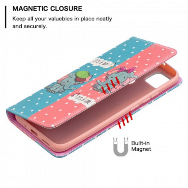 Cover Xiaomi Redmi 9C Flip Cover Baby Elefanter