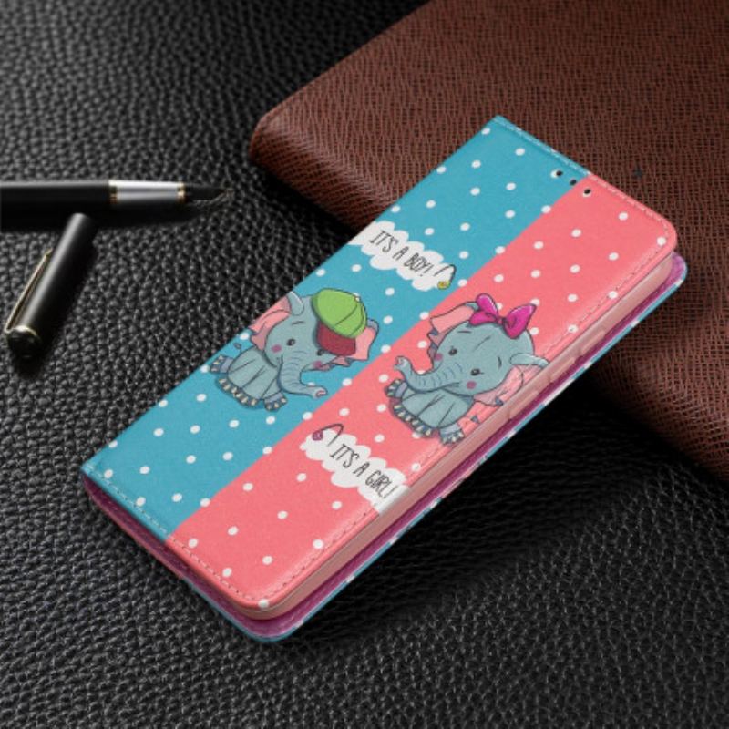 Cover Xiaomi Redmi 9C Flip Cover Baby Elefanter