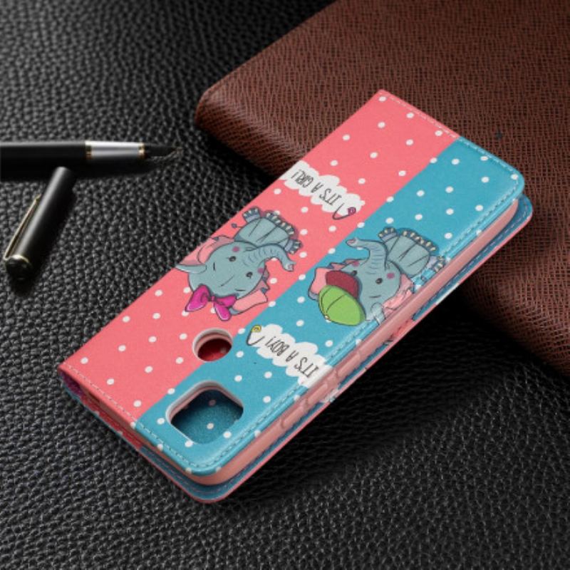 Cover Xiaomi Redmi 9C Flip Cover Baby Elefanter