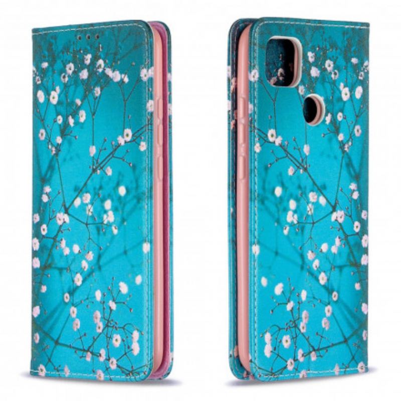 Cover Xiaomi Redmi 9C Flip Cover Blomstrende Grene