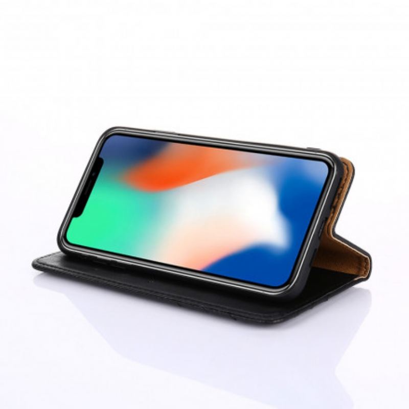 Cover Xiaomi Redmi 9C Flip Cover Stil Lædernitte