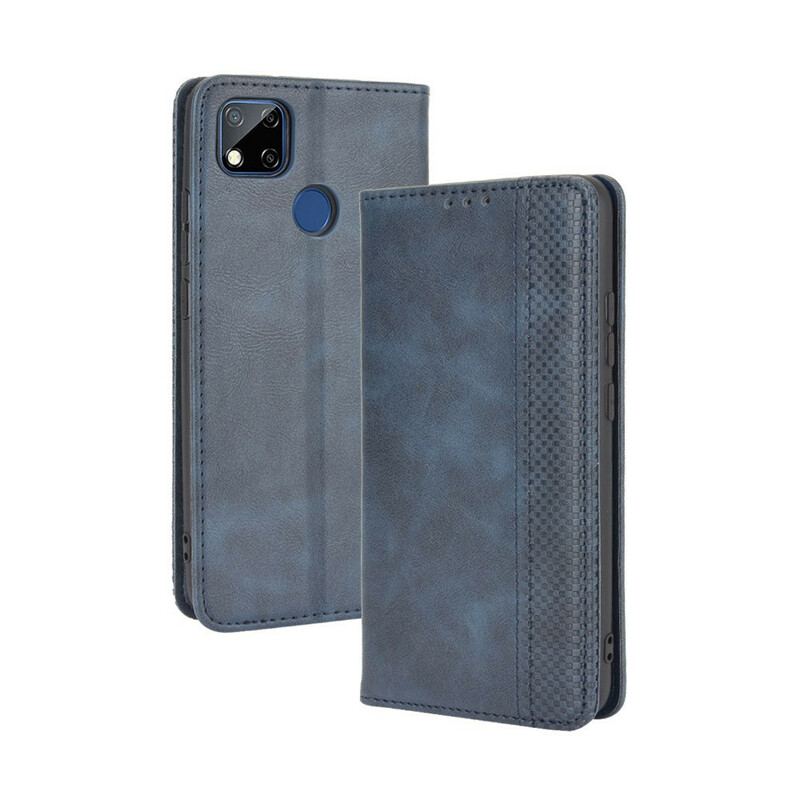 Cover Xiaomi Redmi 9C Flip Cover Stiliseret Vintage Lædereffekt