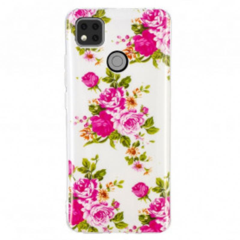 Cover Xiaomi Redmi 9C Fluorescerende Liberty-blomster