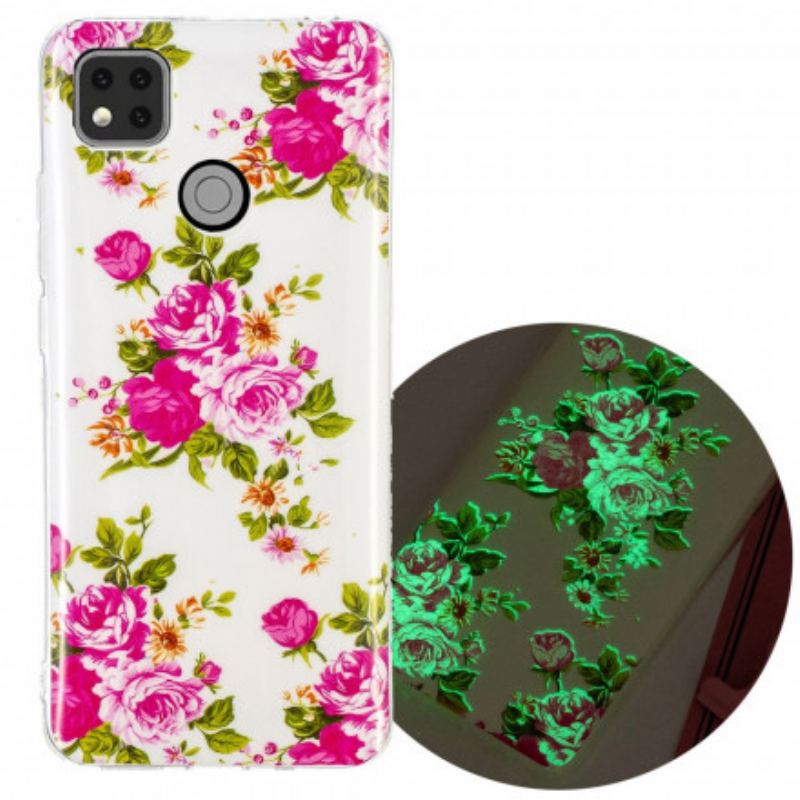 Cover Xiaomi Redmi 9C Fluorescerende Liberty-blomster