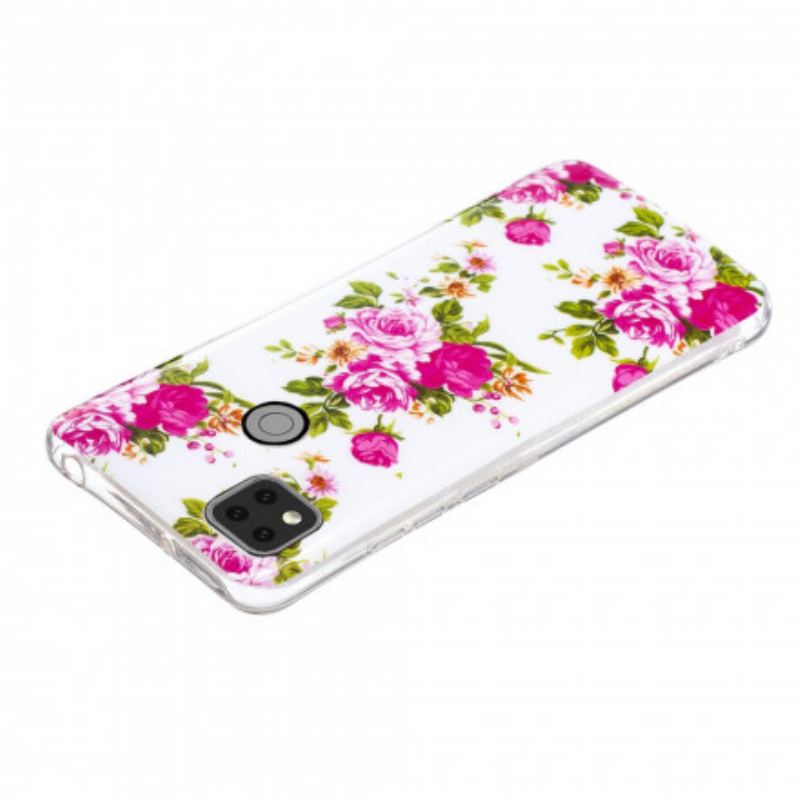 Cover Xiaomi Redmi 9C Fluorescerende Liberty-blomster