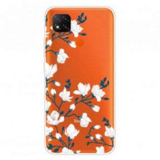 Cover Xiaomi Redmi 9C Hvide Blomster