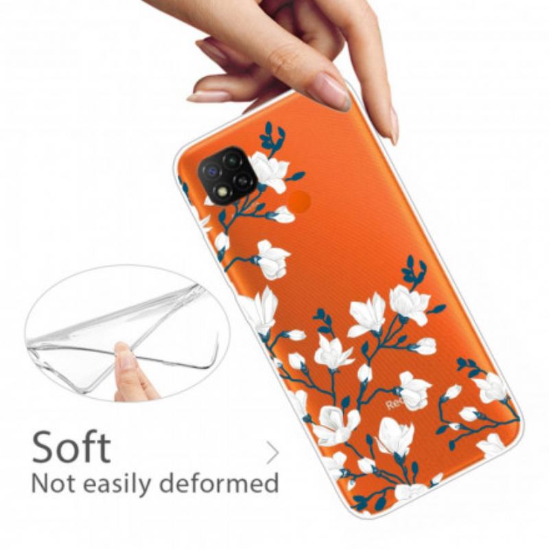 Cover Xiaomi Redmi 9C Hvide Blomster