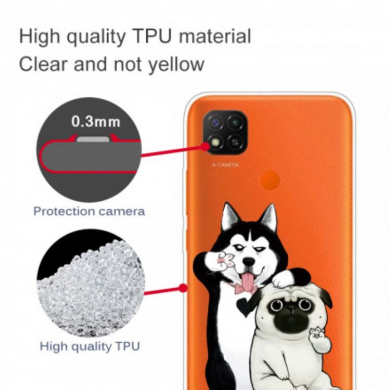 Cover Xiaomi Redmi 9C Sjove Hunde