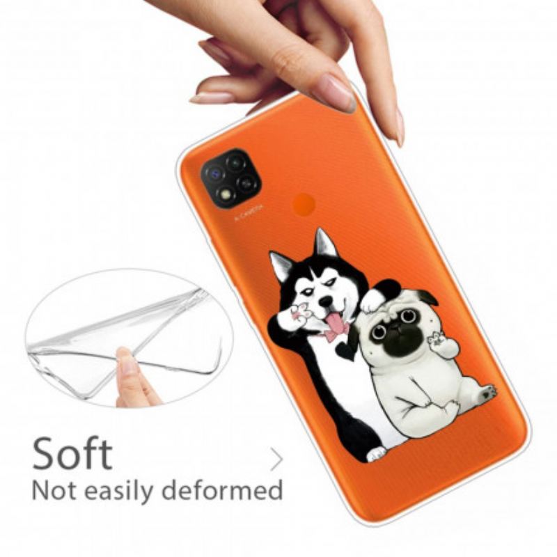 Cover Xiaomi Redmi 9C Sjove Hunde