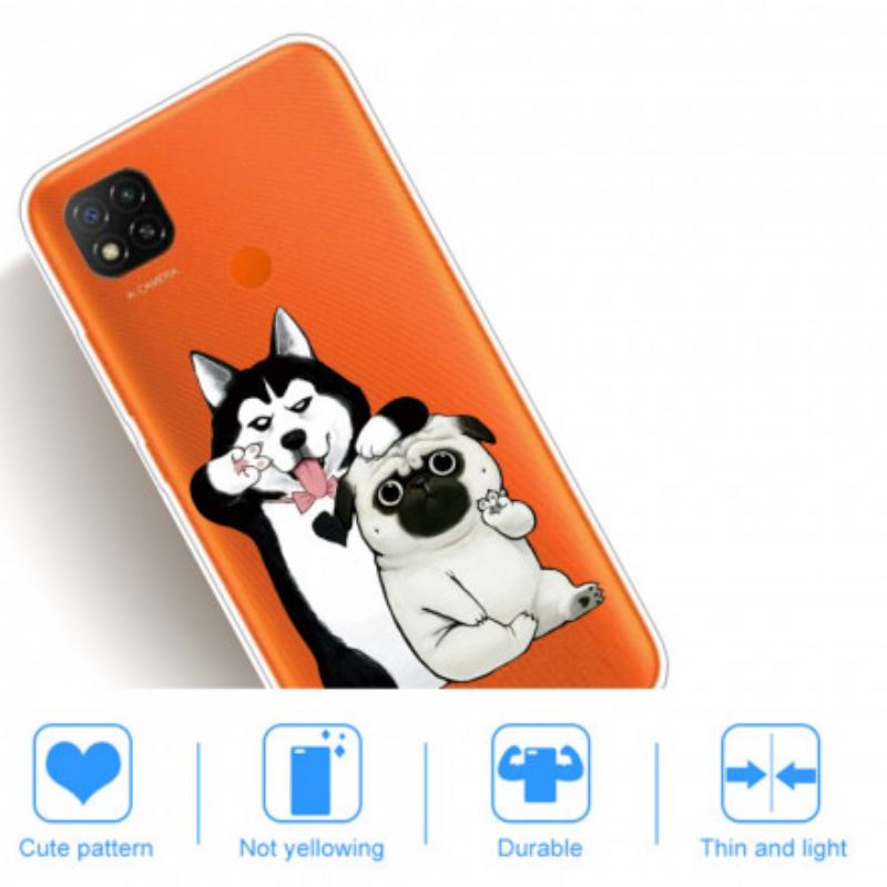 Cover Xiaomi Redmi 9C Sjove Hunde