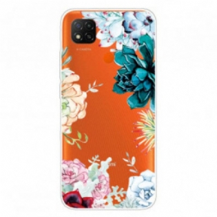 Cover Xiaomi Redmi 9C Sømløse Akvarelblomster