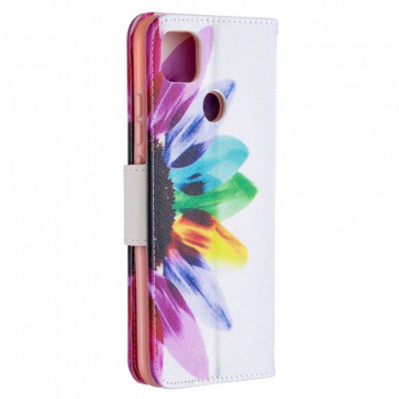 Flip Cover Xiaomi Redmi 9C Akvarel Blomst