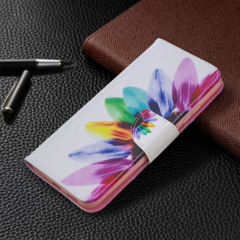 Flip Cover Xiaomi Redmi 9C Akvarel Blomst